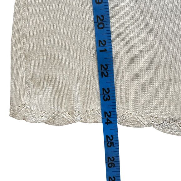 Peruvian Connection Cream 100% Pima Cotton Knit Tank Top Women's X Small Summer - Picture 6 of 9